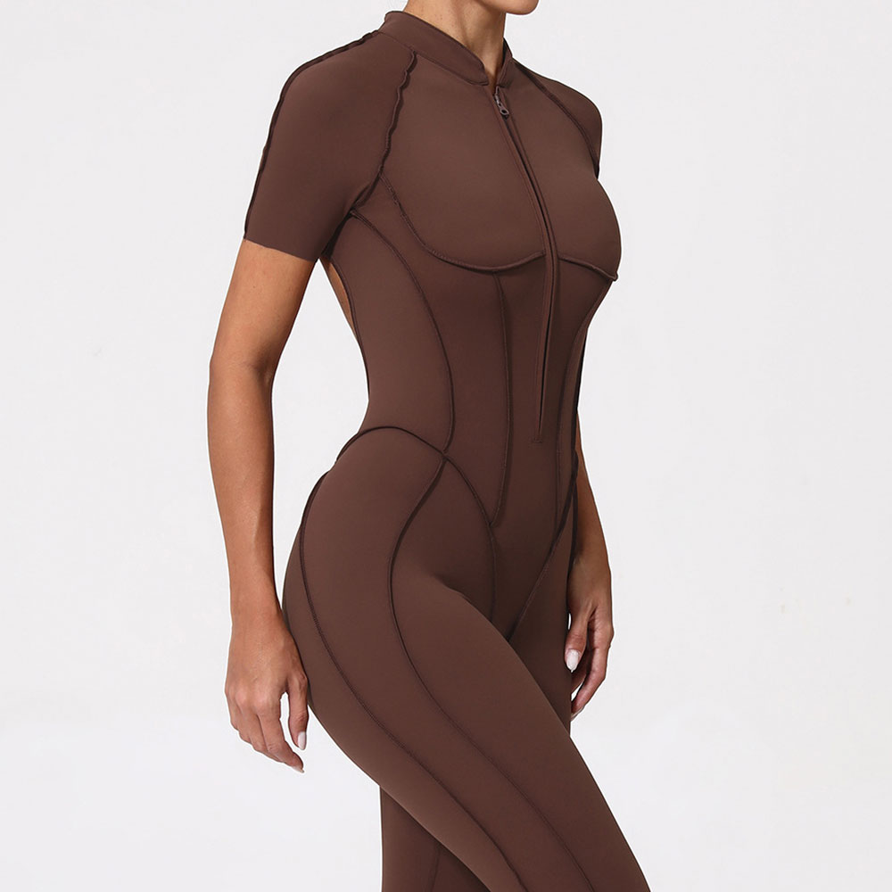 Yoga Overall Fitness - Gym Jumpsuit Women's Fitness Suit Zipper