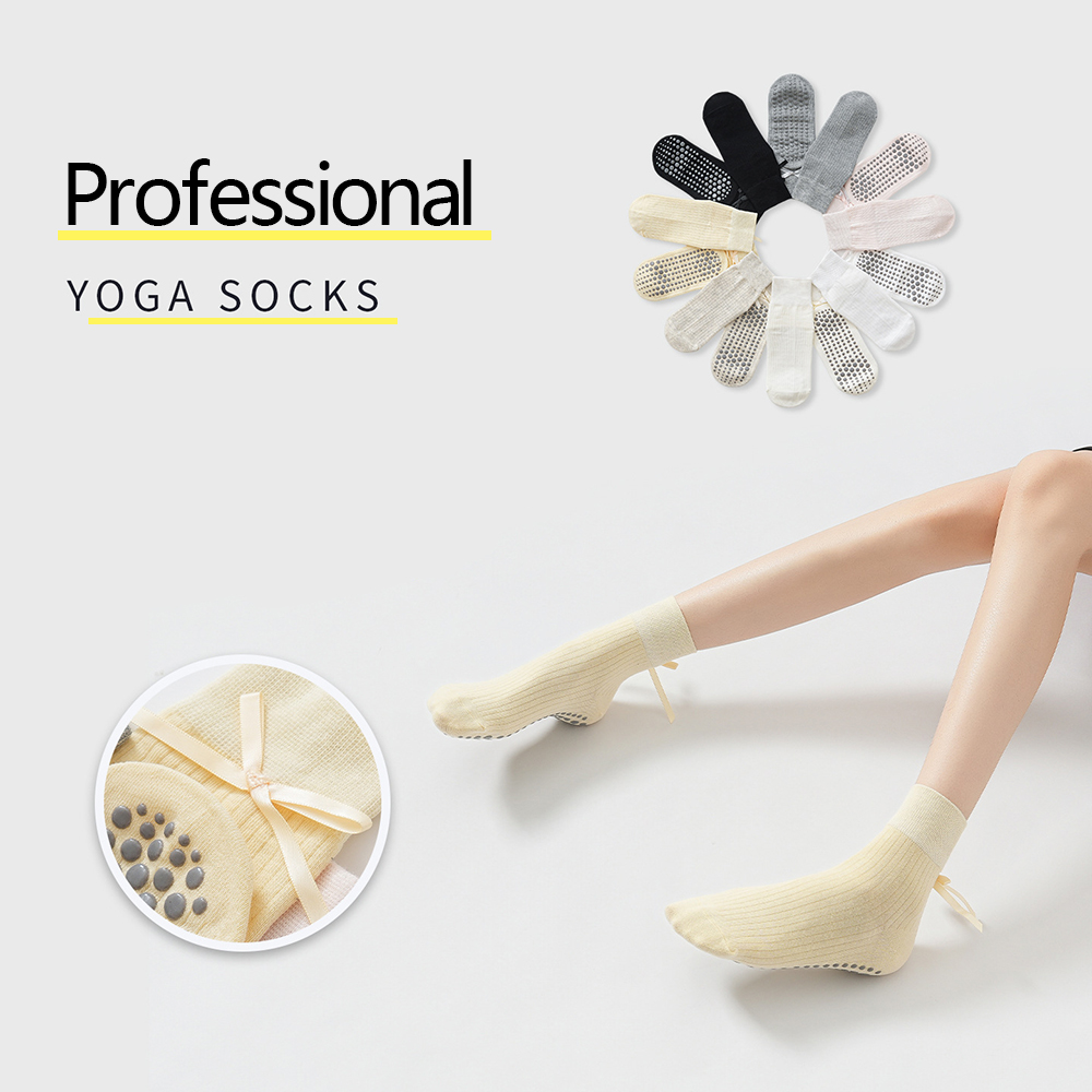 Yoga Fitness Usa - Cute Bowknot Yoga Socks Girls Sweet