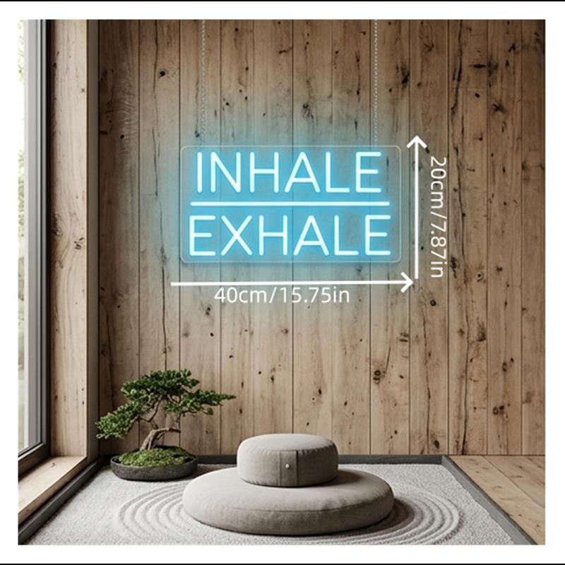 Inhale Exhale Neon Sign Light  - Yoga Fitness Power Yoga review and price