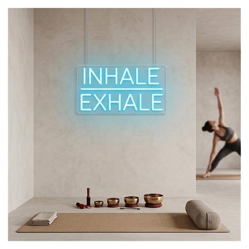 Inhale Exhale Neon Sign Light  - Yoga Fitness Power Yoga review and price