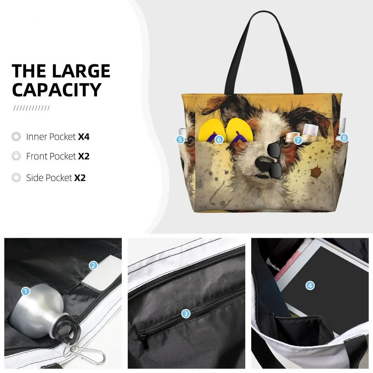 Dog Jack Russell Terrier Beach - Yoga Fitness Tote review and price