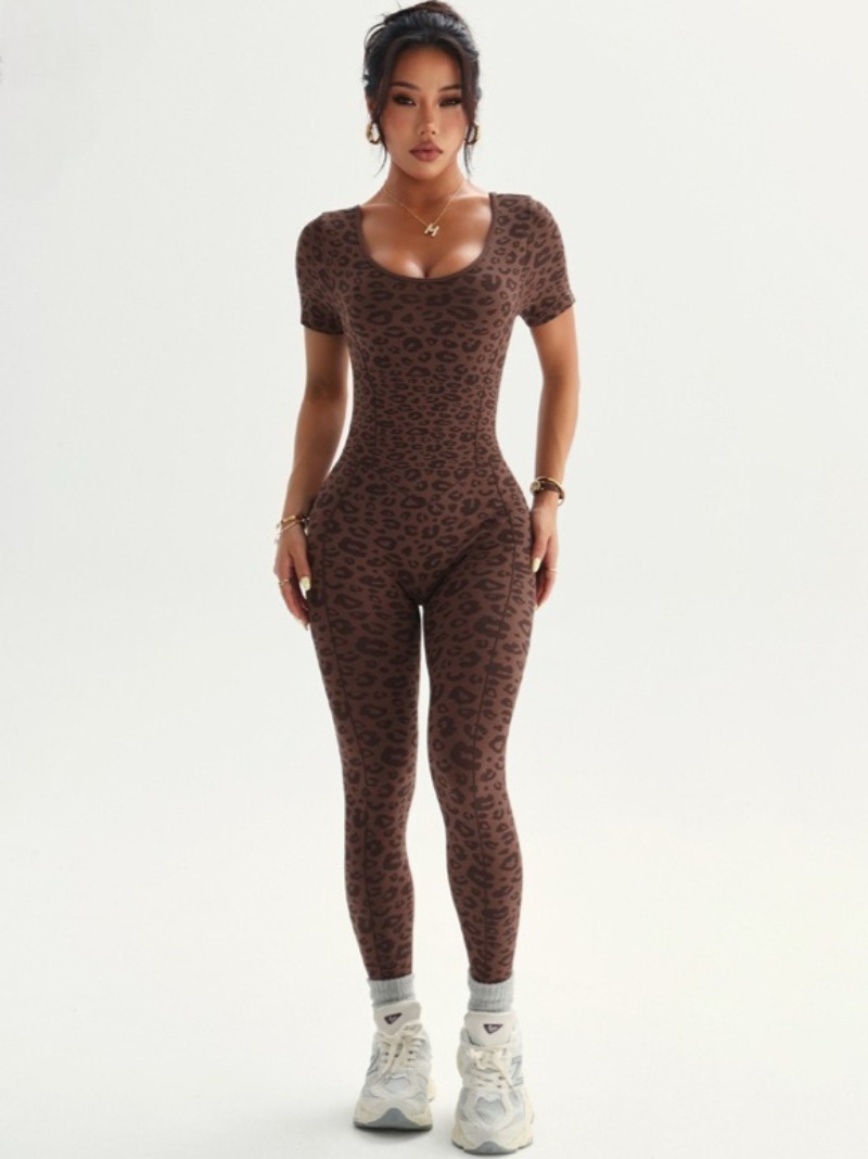 Women's Backless Leopard Jumps - Yoga Overall Fitness review and price