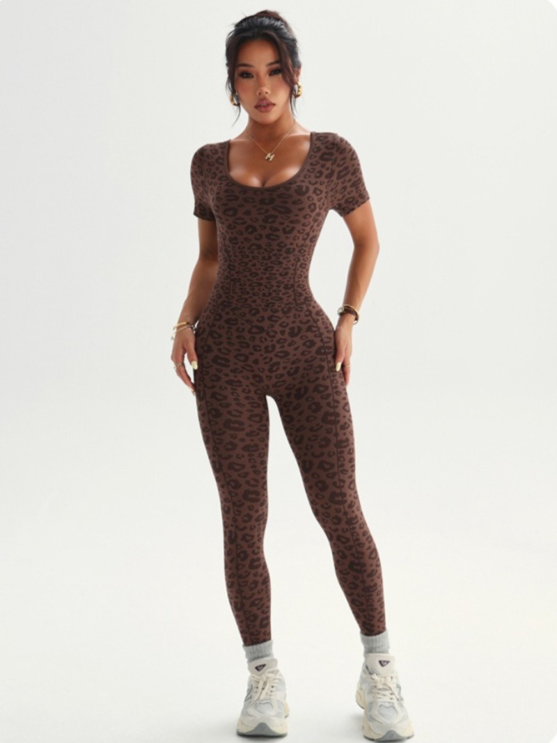 Women's Backless Leopard Jumps - Yoga Overall Fitness review and price