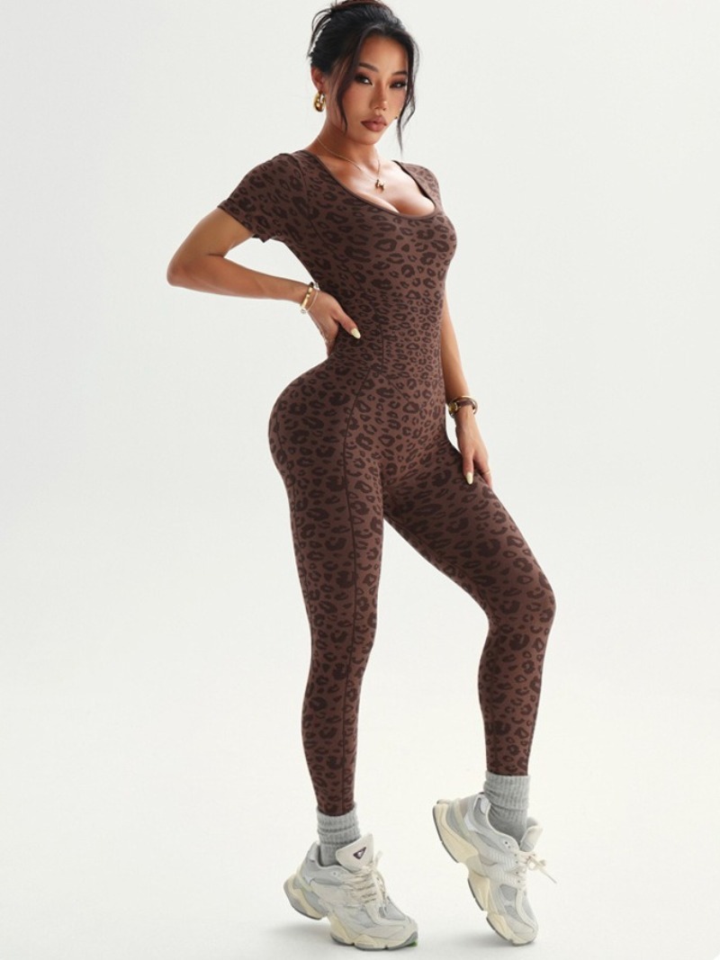 Women's Backless Leopard Jumps - Yoga Overall Fitness review and price