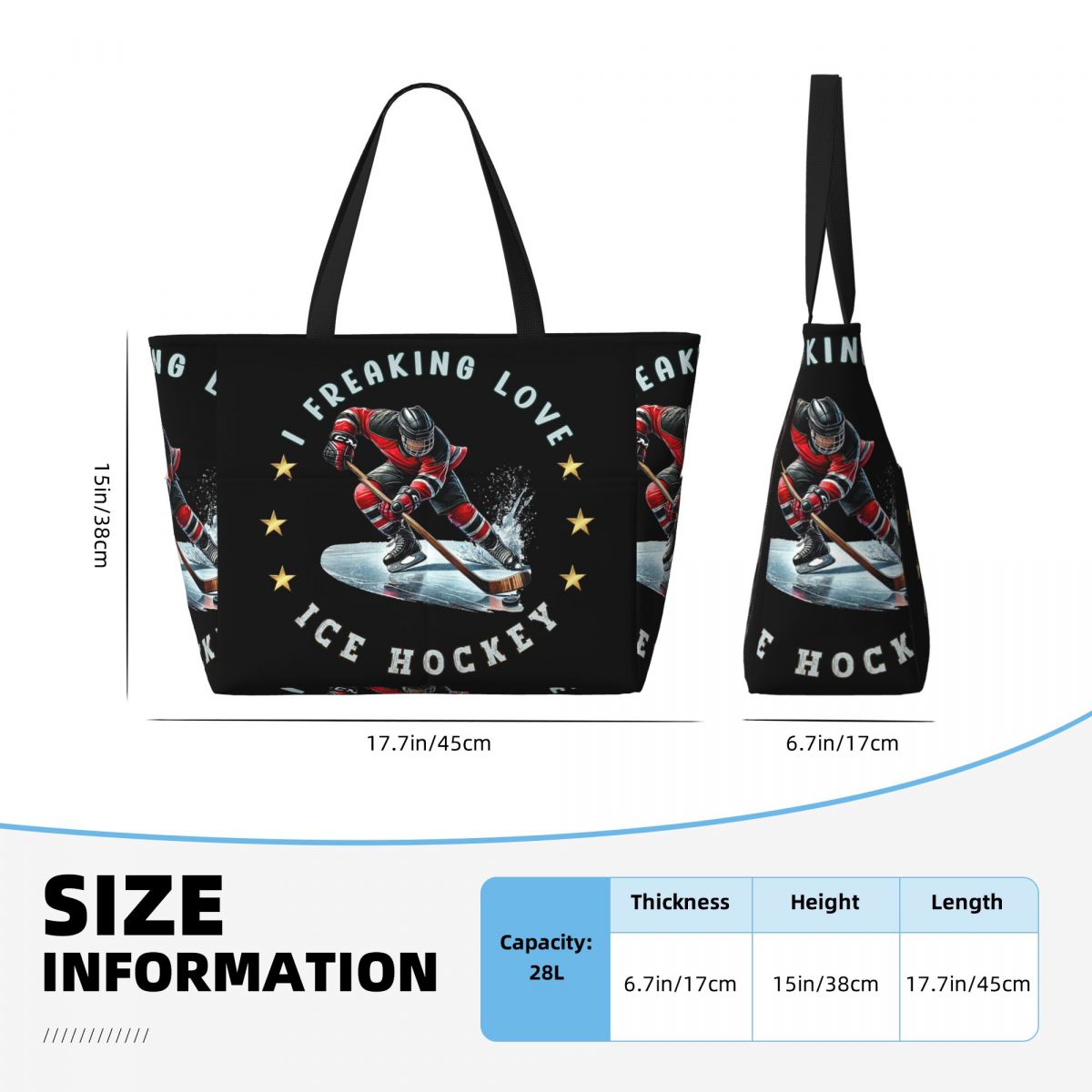 I Freaking Love Ice Hockey Bea - Yoga Fitness Tote review and price