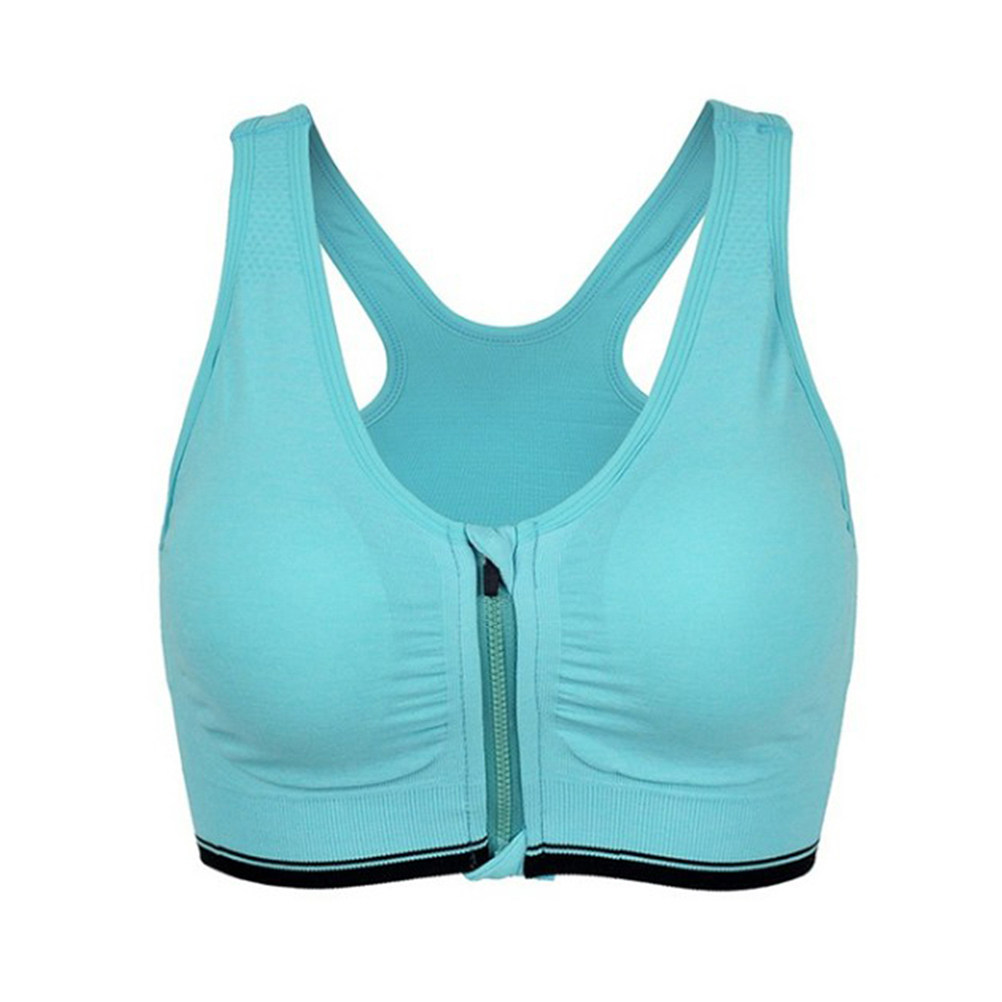 Front Zipper Padded Sports Bra - Yoga Fitness Ring review and price