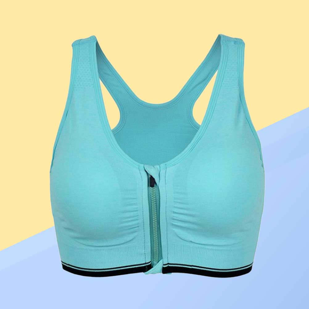 Front Zipper Padded Sports Bra - Yoga Fitness Ring review and price