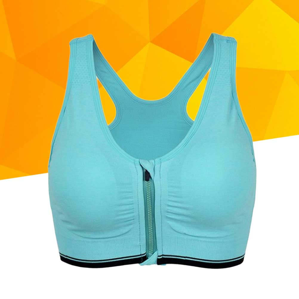 Front Zipper Padded Sports Bra - Yoga Fitness Ring review and price